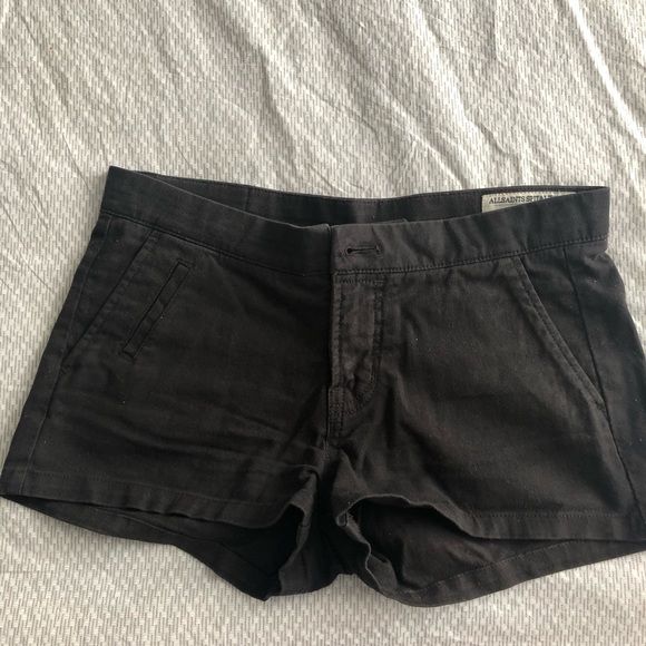 All Saints dark grey cotton short shorts - Picture 1 of 4